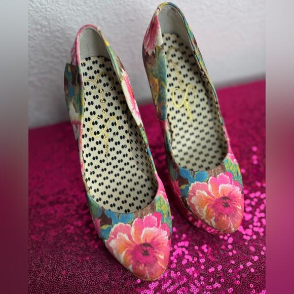 🌺JESSICA SIMPSON🌸 Bright Floral Platform Heels (Size 6.5) - Picture 4 of 16
